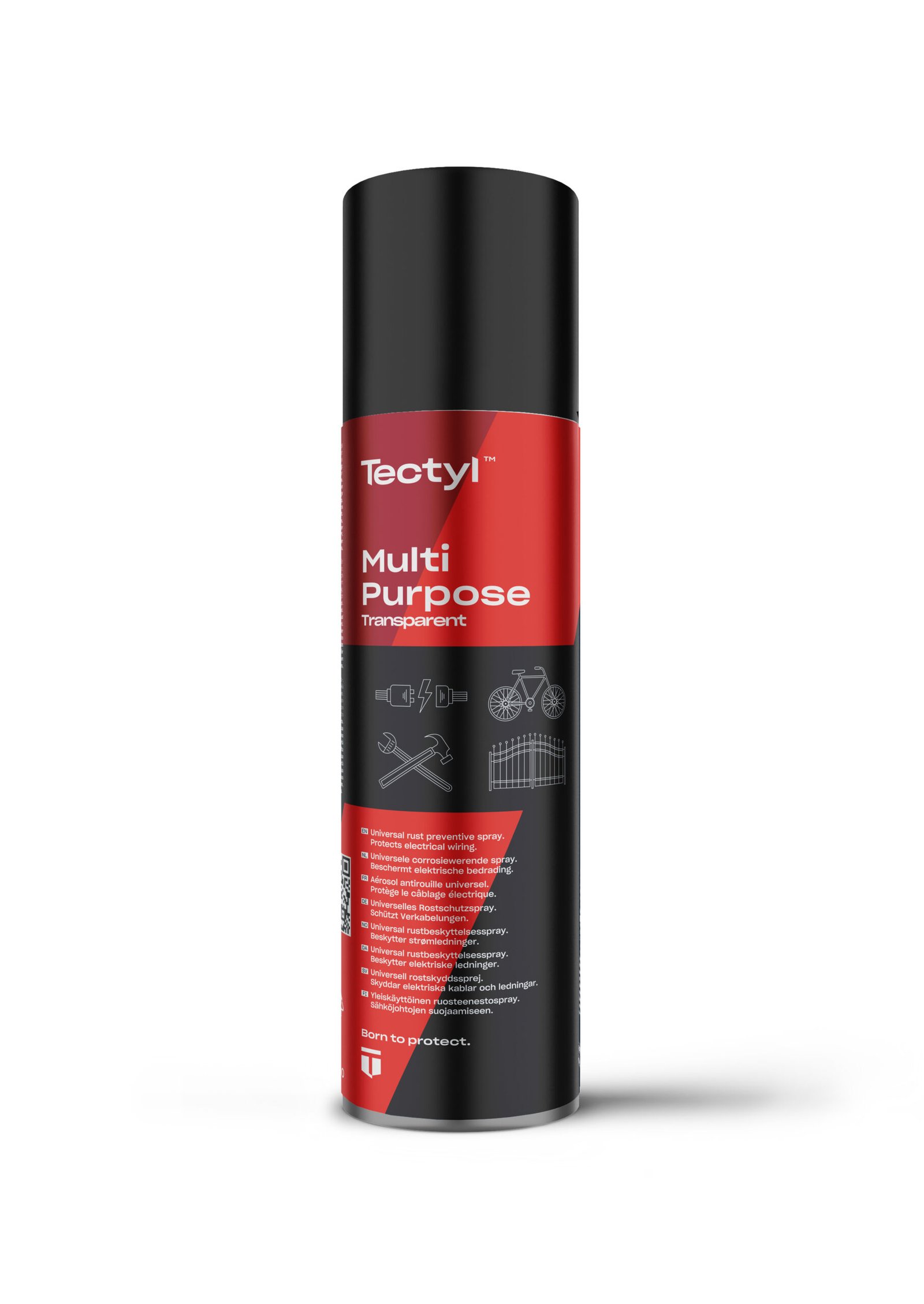 Tectyl Multi Purpose Transparent rust preventive aerosol in a red and black spray can