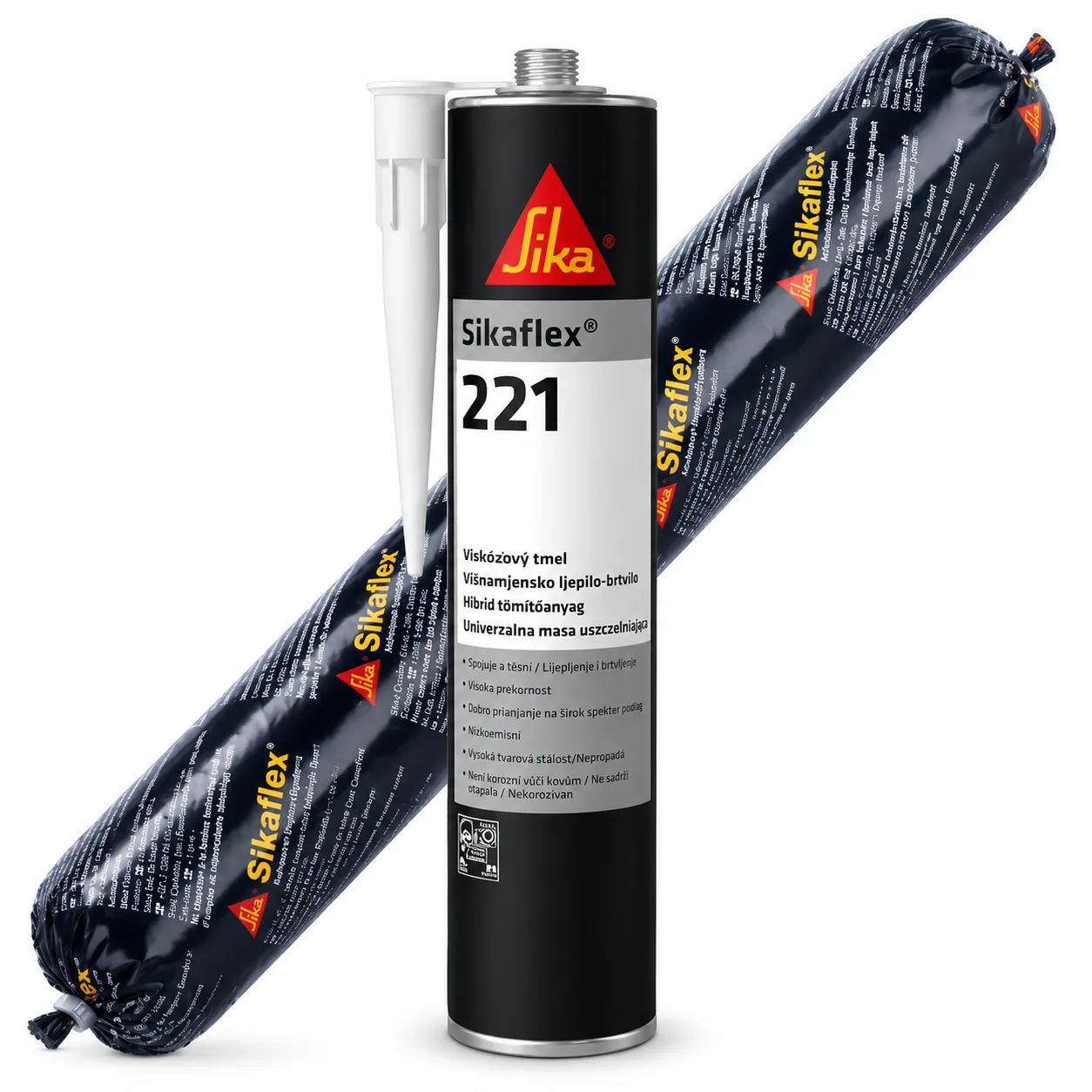 Sikaflex 221 polyurethane adhesive and sealant cartridge and sausage pack supplied by White House General Trading LLC UAE