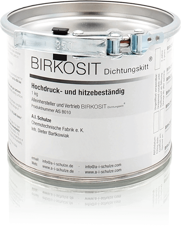 BIRKOSIT Dichtungskitt high temperature sealing compound in a 1 kg tin