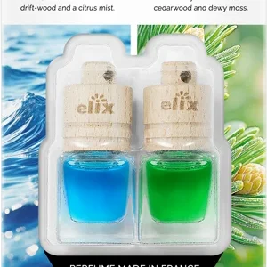 ELiX 2 x Scented Mini Bottles Car Air Freshener