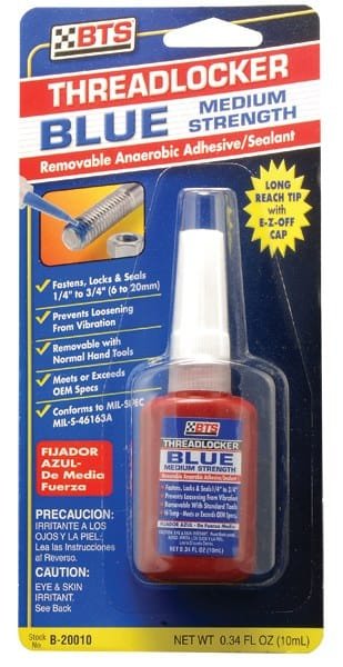 BTS B-20010 Blue Threadlocker Medium Strength - 10 mL