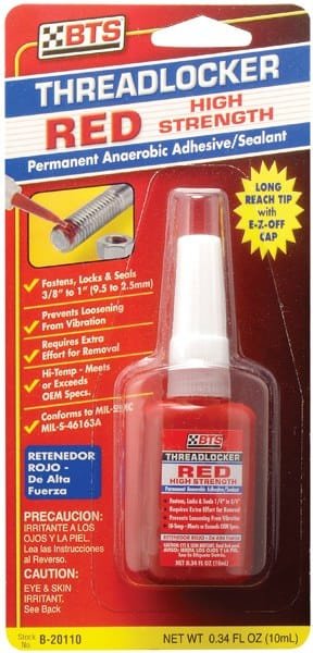 BTS B-20110 Red Threadlocker High Strength - 10 mL