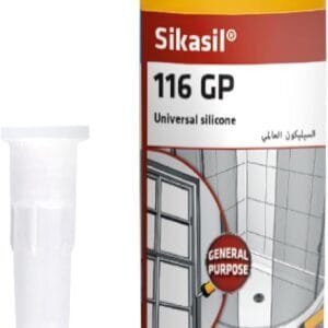 Sikasil-116 GP general purpose silicone sealant cartridge and nozzle